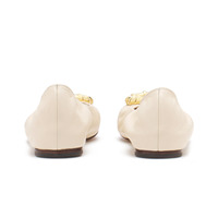 Nouvelle mode ballerines pliables avec boucle en cuir beige chaussures de danse ballerines pour femmes
