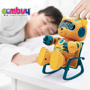 Réveil robot en métal avec lumière et son, ours en alliage, réveil par induction tactile intelligente - Product Image 4