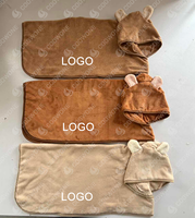Peignoir de bain pour chien, serviette de séchage pour chien, super absorbant, séchage rapide, avec fermeture à boucle et crochets, peignoir de bain pour chien et chat
