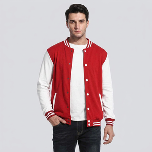 Varsity Jacket for <b>men</b> showcasing a clean modern fit with rib edges and smooth finish made for cold season dressing - Product Image 1