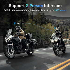 Fodsports-Intercomunicador para motocicleta, casco inalámbrico resistente al agua, auriculares Bluetooth, 1000M, 2 pilotos - Product Image 2