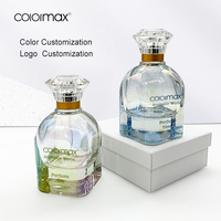 Fournisseur de parfums haut de gamme |   Flacon de parfum irisé de luxe Su de 75 ml avec bouchon, flacon de parfum hexagonal en verre Aurora pour marques de niche