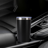 Fonwhy Tasses de voyage classiques isolées sous vide en acier inoxydable de 20oz 30oz personnalisées, avec couvercle anti-fuite, paille, café, thé, voiture