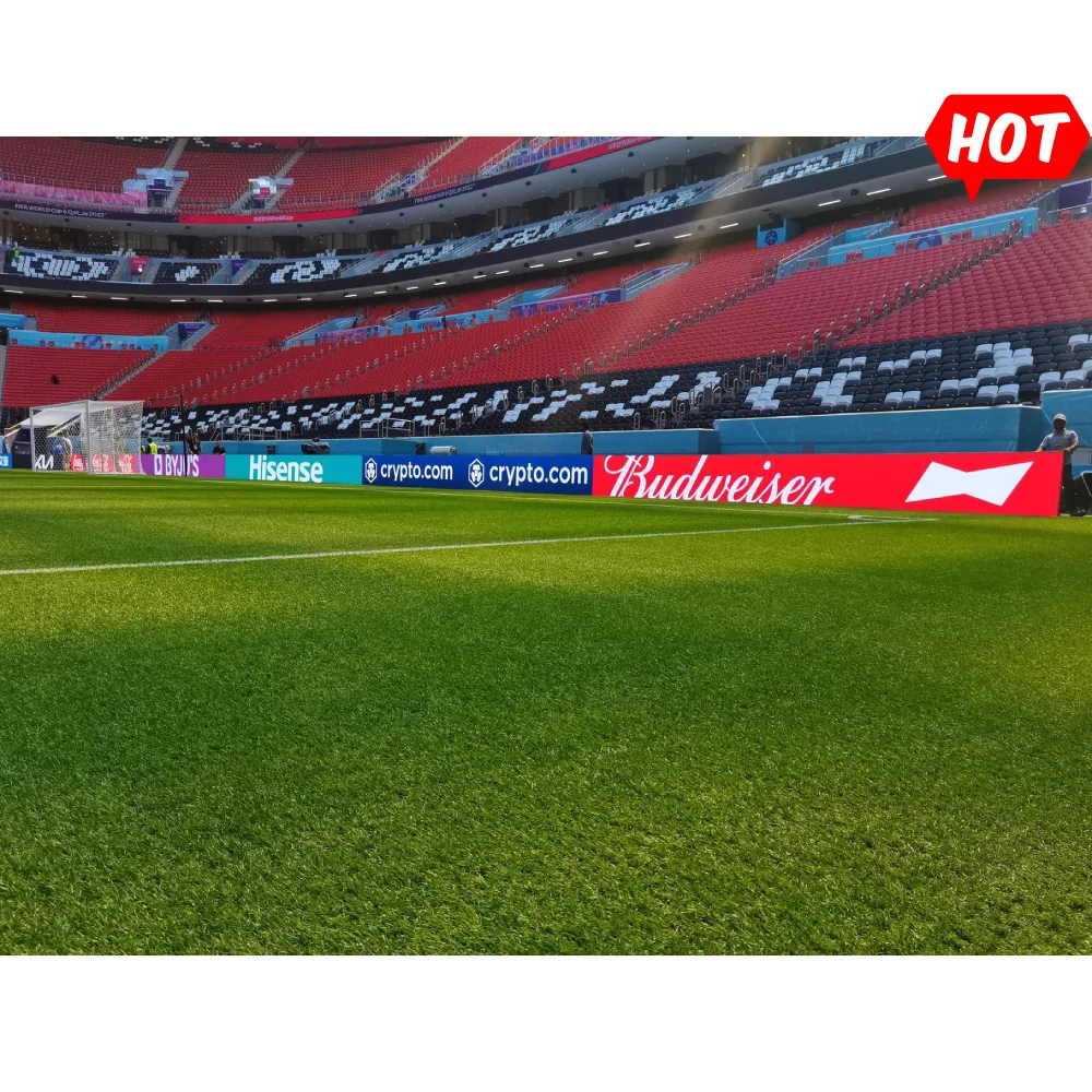 חיצוני מלא צבע אצטדיון פרסומת P10 Led היקפי לוח כדורגל כדורגל שדה Smd Led תצוגת מסך עבור פרסום