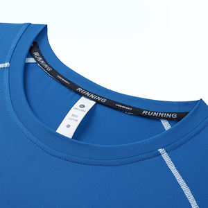 <span class=keywords><strong>Camiseta</strong></span> de diseñador de poliéster Spandex <span class=keywords><strong>Camiseta</strong></span> de hombre de gimnasio antiarrugas en blanco para correr - Product Image 6