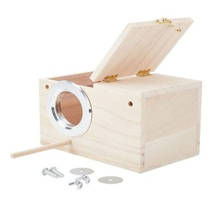 Nichoir en bois pour perroquet, matériau de nidification en fibre de coco, maison de nidification réutilisable pour perruche, perroquet, agapornis, Fête des Pères - Product Image 4