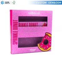 FAVORCRAFTS Boîte à Donuts Personnalisée en Carton Recyclé avec Laminage Mat, Design Portable pour Gâteaux, Biscuits, Cookies - Vente en Gros