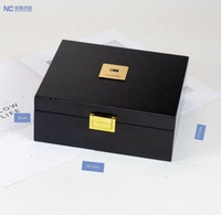Coffret en Bois Noir de Luxe pour Parfum, Emballage Bouteille d'Attar Arabe, Boîte Cadeau Oud Peinture, Cologne, en MDF