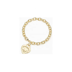 Marca Original TIF, Joyería de Alta Calidad para Niña, Conjunto de <span class=keywords><strong>Pulsera</strong></span> y Colgante de Oro en Forma de Corazón - Product Image 4