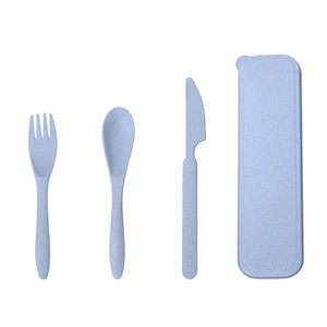 Ensemble de <span class=keywords><strong>3</strong></span> pièces de baguettes fourchette cuillère de voyage avec boîte de blé Protection de l'environnement naturelle Blé - Product Image 5