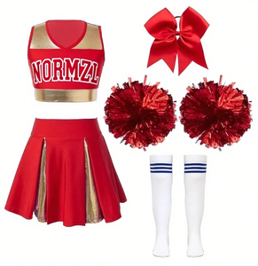 Ensemble de costume de danse de cheerleading pour filles, haut court sans manches et <span class=keywords><strong>jupe</strong></span> avec bandeau pompon - Product Image 6
