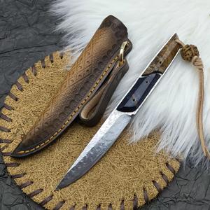 Dropshipping Droducts Damasco cuchillo de espiga completa para exteriores con mango de madera estabilizado hoja plegable para cortar frutas de Camping - Product Image 5