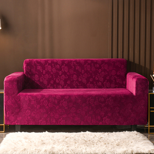 Su misura di alta qualità impermeabile poliestere stretch stampato <span class=keywords><strong>rosso</strong></span> divano di velluto divano copertura - Product Image 1