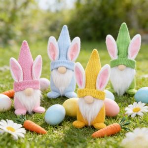 New Decorations Spring Standing Rabbit Plush <b>Dolls</b>, Faceless Gnome Ornaments, Easter & Christmas Home Party Supplies - Product Image 1