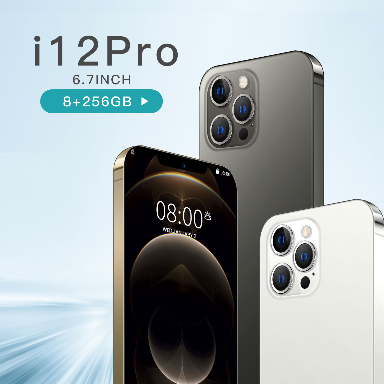 first 2021 hotsale high quality charming original mobile phone Smart 4G light best luxury projection Unlocked I12 Pro phone