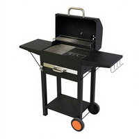 Barbecue moderne en acier inoxydable avec allumage piézoélectrique, chariot de sécurité haute pression, facile à nettoyer, pour l'extérieur et le camping