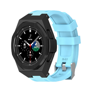Kit de modification pour Samsung <span class=keywords><strong>Galaxy</strong></span> Watch 4 <span class=keywords><strong>Classic</strong></span> boîtier en acier inoxydable de <span class=keywords><strong>46mm</strong></span> avec bracelets en silicone accessoires de montre - Product Image 6