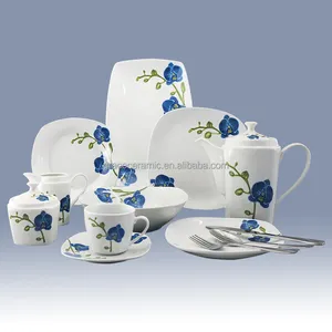 Chaozhou Porselein Fabriek Arcopal Diner Set Keramische Bloemen Patroon 47 Stuks Elegantie Prima Porcdelain Diner Set Servies Set