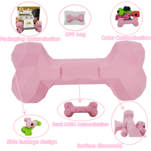 Juguete Masticable para Perros de Goma Natural con Forma de Hueso de Diamante, con Función de Dispensador de Comida, Sabor <span class=keywords><strong>Vallina</strong></span>, para Uso en Interiores, Todos los Tamaños - Product Image 1
