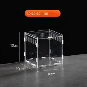 Boîte d'alimentation pour animaux de compagnie d'escalade transparente en acrylique moderne Boîte à reptiles assemblée en corne Shougong araignée Scorpion Mantis - Product Image 4