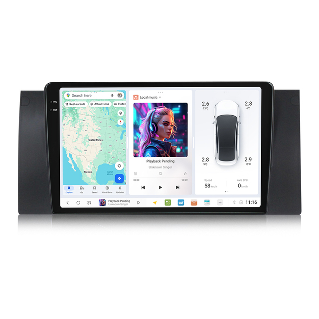 DUDU Android Car Multimedia Systems for BMW X5 1999-2006 (E39) with Dual Display Navigation Music CarPlay Android Auto