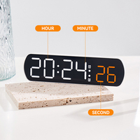 Horloge numérique LED couleur avec grand cadran d'alarme, pour bureau à domicile, voyage, bureau, étude, hôtel, pub