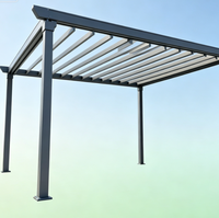 Pergola rétractable en alliage d'aluminium avec voile en PVC - Couverture de terrasse motorisée imperméable - Contrôle intelligent - Projection de 21 m et structure en aluminium