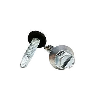 Acier C1022, finition zinguée CR6+ # Vis autoforeuse à tête hexagonale avec rondelle de 14 3/4 pouces, fabricant - Product Image 2