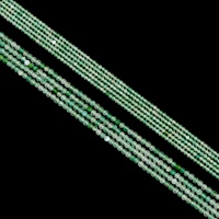 Perles Rondes Facettées en Agate Verte de Haute Qualité, Pierre Précieuse Naturelle 2/3/4 MM, Matière Première pour la Fabrication de Bijoux et la Création de Bijoux à Percer
