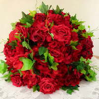 Boule de fleurs artificielles de haute qualité (rose et hortensia) pour centre de table de mariage, décoration en soie pour scène, vitrine et hall d'exposition