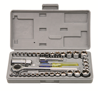 Lot de 40 outils de réparation automobile : jeu de douilles métriques et SAE avec clé à cliquet, dans un coffret moulé sous pression – Fournisseur direct d'usine