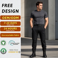 Pantalon cargo tactique robuste noir léger pour homme, coupe slim, style techwear, joggers multi-poches, utilitaire, respirant, imperméable pour la ville