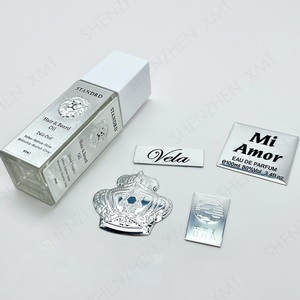 Customized Printing Waterproof 3D Embossed Adhesive Logo <b>Labels</b> <b>Bottle</b> Aluminum Metal <b>Sticker</b> Custom <b>Label</b> for Perfume - Product Image 3