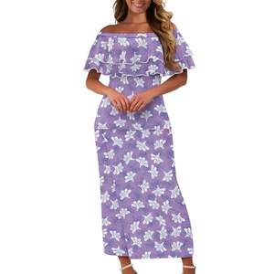 Nuevo Vestido Maxi Casual de Verano para Mujer, Diseño Floral Tejido, Hombros Descubiertos, Cintura Alta, Corte en A, Conjunto de Dos Piezas, Sexy - Product Image 1