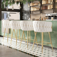 Ensemble de 2 tabourets de bar réglables en hauteur, légers, design moderne mi-siècle, pieds en métal, 26 pouces, pour bar à domicile et salle à manger