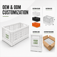 Boîte de rangement logistique pliable empilable en plastique maillé, caisses en plastique pour fruits et légumes