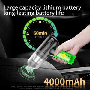 Aspiradora Inalámbrica Portátil Premium para Auto, Recargable, ABS, 60W, 5500PA de Succión, Batería de 2000mAh, 18 Minutos de Autonomía, Limpiador de Interiores de Auto - Product Image 4