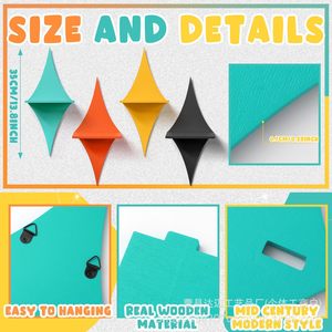 Diamond <b>Wall</b> <b>Shelf</b> Geometric Floating <b>Shelf</b> For Plants And Decor <b>Wall</b> <b>Mounted</b> Type Single Piece Or Four Piece Set - Product Image 3