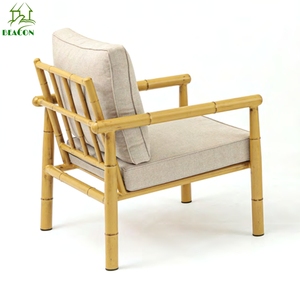Sofá de aluminio a prueba de intemperie para exteriores, sofá moderno de bambú para verano - Product Image 3