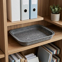 Plateau de rangement en feutre réutilisable le plus vendu, organiseur en tissu empilable pour bureau et maison