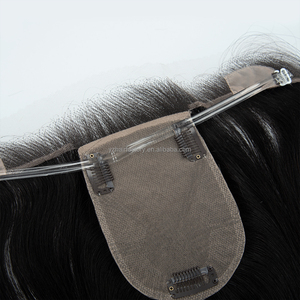 Nouveau design, Topper en dentelle HD à ligne de cheveux naturelle, 100% cheveux humains vierges bruts européens russes, Topper à base de peau pour femmes - Product Image 1