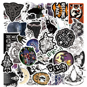 50 unids/pack estilo oscuro bruja mal dibujos animados pegatinas decorativas para pared monopatín <span class=keywords><strong>teléfono</strong></span> impermeable gótico Graffiti pegatina paquetes - Product Image 2