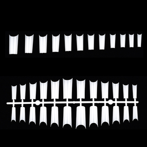 504 faux ongles carrés effilés semi-couvrants extra longs sans courbe en C transparents 12 tailles pour extension d'ongles en salon – Outil de pose facile - Product Image 3