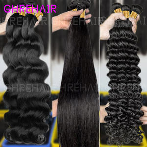 Paquetes de <span class=keywords><strong>Cabello</strong></span> Humano <span class=keywords><strong>Natural</strong></span> Remy Negro de Alta Calidad al por Mayor, Ondulado y Liso, <span class=keywords><strong>Cabello</strong></span> Chino con Trama - Product Image 3