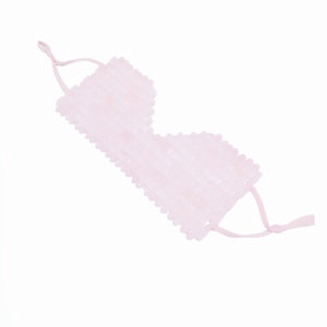 Pink Woven <b>Eye</b> <b>Mask</b> With Adjustable Straps Scallop Edge Design For Relaxation - Product Image 1