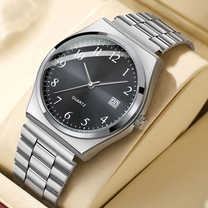 LUCKYFOX orologio al quarzo <span class=keywords><strong>di</strong></span> alto valore da uomo nuovo stile semplice <span class=keywords><strong>di</strong></span> Business con cinturino in acciaio <span class=keywords><strong>di</strong></span> lusso alla moda cinturino in acciaio inox - Product Image 1