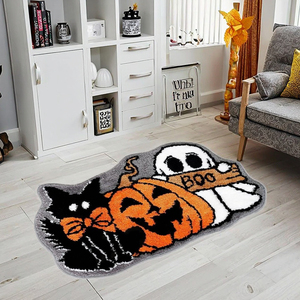 Alfombra de baño de lujo con diseño de <span class=keywords><strong>calavera</strong></span> de Halloween, antideslizante, de poliéster, resistente a las manchas, para decoración del hogar, baño y dormitorio - Product Image 2