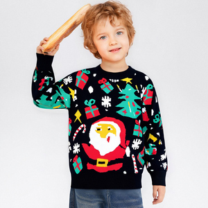 <span class=keywords><strong>Pull</strong></span> de Noël pour enfants, col rond, manches longues, imprimé Père Noël, <span class=keywords><strong>pull</strong></span> en tricot respirant pour garçons et filles, chaud pour l'hiver - Product Image 3