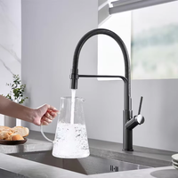 Robinet de cuisine moderne en laiton chromé de luxe, vente en gros d'usine, avec douchette extractible, eau chaude et froide, valve en céramique