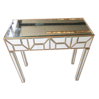 Vente en gros décoration moderne de salon entrée couloir grande et grande table console rectangulaire pleine longueur miroir géométrique doré